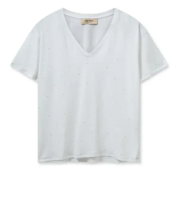 Hot - Main t-paita Deco V-kaulus, white Paidat Ja Topit