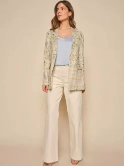 Sale - Relee Natural housut, white regural Farkut Ja Housut