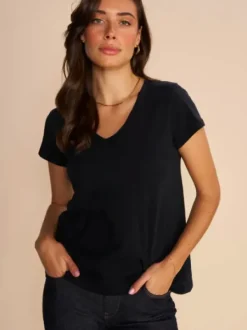 Discount - Tulli Basic t-paita v-kaulus, black Paidat Ja Topit