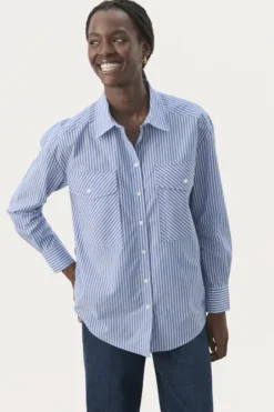 Best Parinaz paita, amparo blue stripe Paidat Ja Topit|Uutuudet