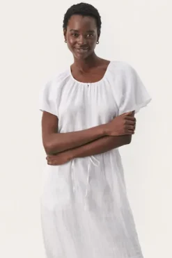 Online - Geoline pellavamekko, bright white Mekot Ja Hameet