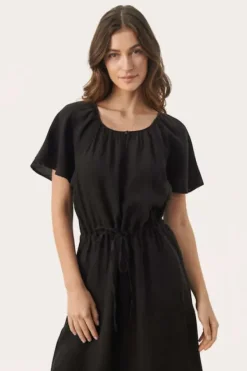 Best - Geoline pellavamekko, black Mekot Ja Hameet