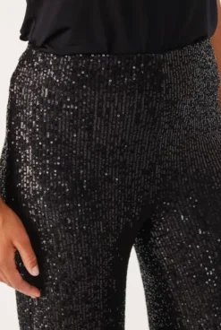 Clearance - Tatiana kimallehousut long, musta Farkut Ja Housut