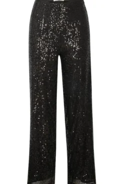 Clearance - Tatiana kimallehousut long, musta Farkut Ja Housut