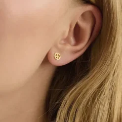 Sale - Peace nappikorvakorut, hopea Korvakorut