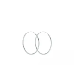 Online - Plain hoops korvakorut 30mm, hopea Korvakorut