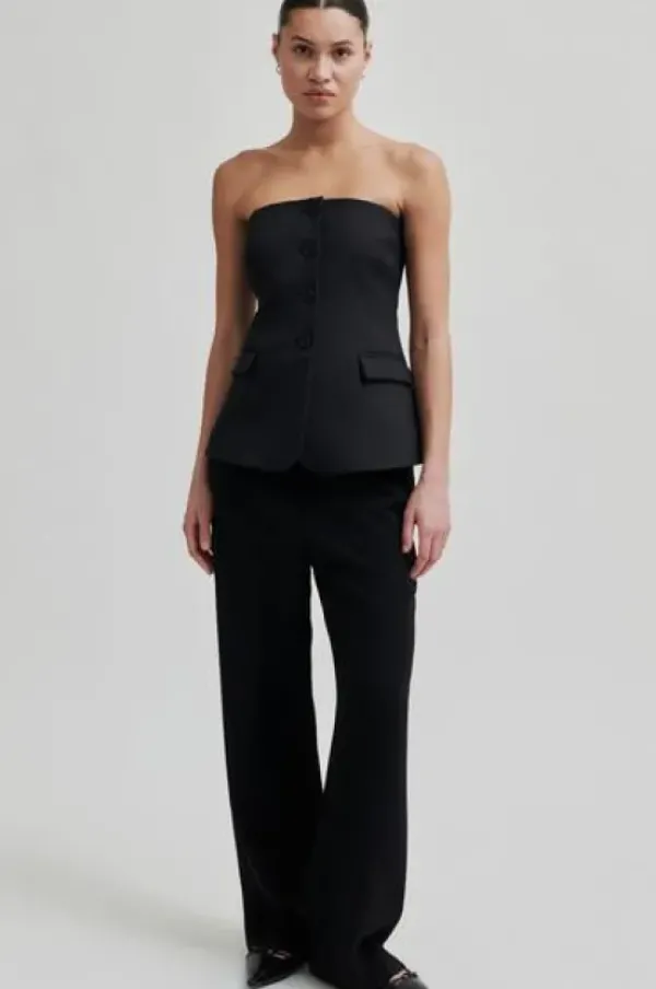 Discount - Fique Classic Trousers, black Farkut Ja Housut|Juhlavaatteet