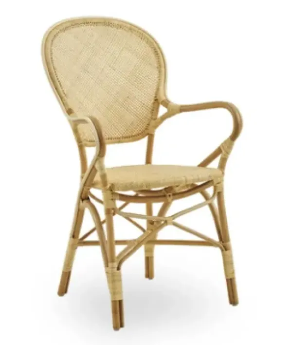 – Rossini rottinkituoli käsinojilla, naturel Rottinkihuonekalut