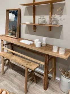 Online – pitkä sivupöytä #849, natural Vanhat Puuhuonekalut