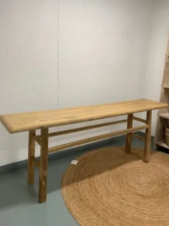 New – pitkä sivupöytä #850, natural Vanhat Puuhuonekalut