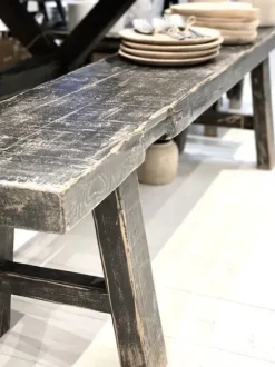 Clearance – pitkä penkki #537, black Vanhat Puuhuonekalut