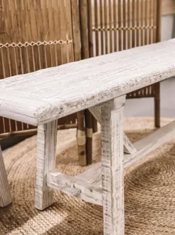 Sale – pitkä penkki PURE #662, off white Vanhat Puuhuonekalut