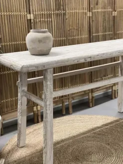 Outlet – pitkä sivupöytä PURE #670, off white Vanhat Puuhuonekalut