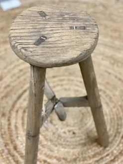 New – pyöreä jakkara #714, natural Vanhat Puuhuonekalut