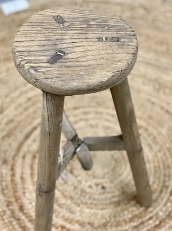 New – pyöreä jakkara #714, natural Vanhat Puuhuonekalut