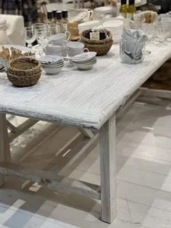 Sale - ruokapöytä suorilla jaloilla 240cm #660, off white Vanhat Puuhuonekalut