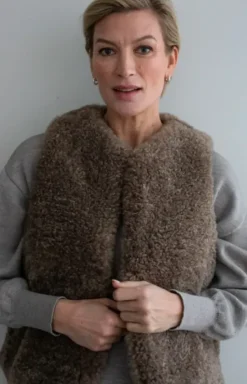 New Tekoturkisliivi, taupe Ulkotakit Ja -Liivit|Bleiserit Ja Liivit