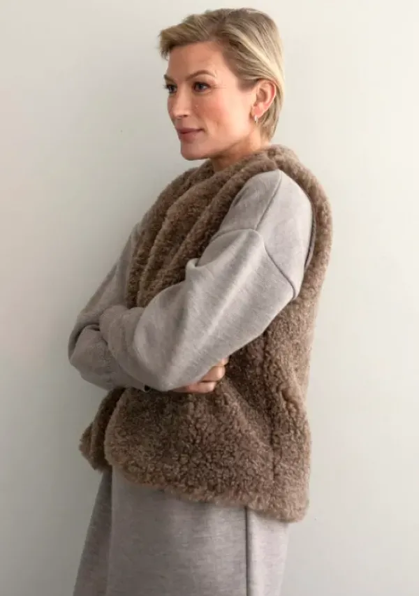 New Tekoturkisliivi, taupe Ulkotakit Ja -Liivit|Bleiserit Ja Liivit