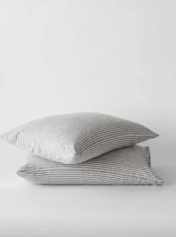 Sale - pellavaiset raitatyynynpäälliset (2kpl), grey/white 50x70 Sisustustyynyt|Sisustustyynyt