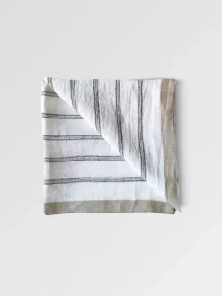 Hot - pellavaservetti Maya, navy stripe Keittiötekstiilit