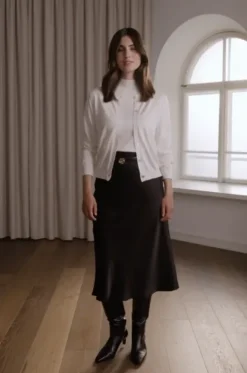 Discount Tianna midi satiinihame, black Mekot Ja Hameet|Juhlavaatteet