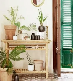 New bambuinen sivupöytä, 90x37x76 cm Bambupöydät