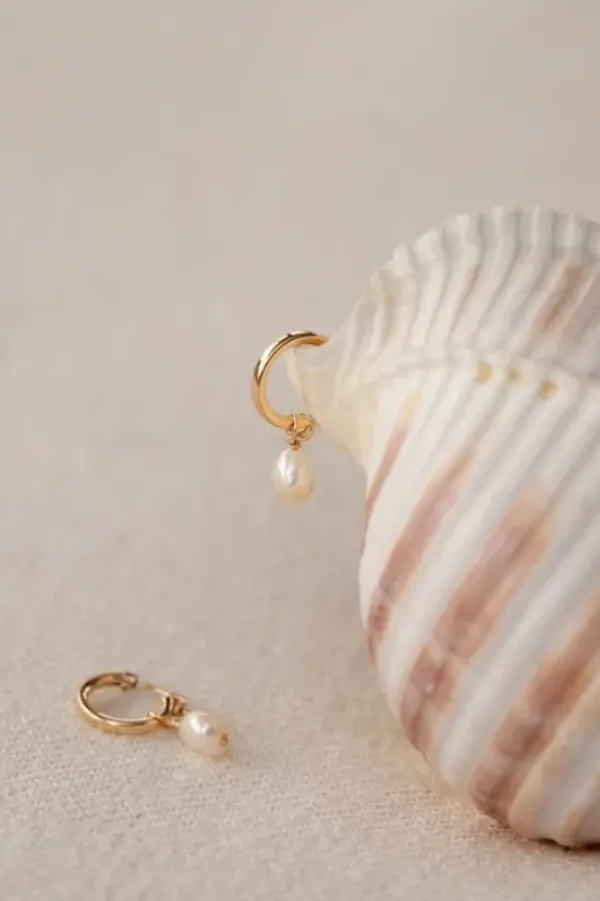 Discount Venice Pearl Hoop korvakorut, kulta Joyem