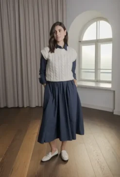 Clearance Vivian palmikkoneuleliivi, cream Neuleet Ja Neuletakit|Uutuudet