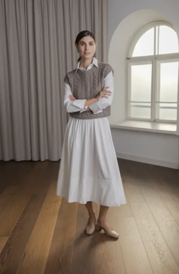 Clearance Vivian palmikkoneuleliivi, nougat Neuleet Ja Neuletakit|Uutuudet