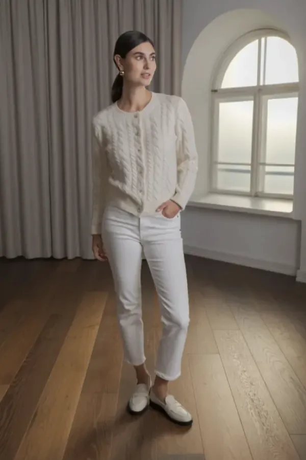 New Vivianna palmikkoneuletakki, cream Neuleet Ja Neuletakit|Uutuudet