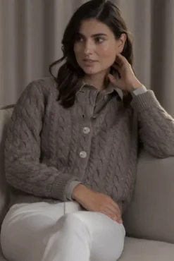 Hot Vivianna palmikkoneuletakki, nougat Neuleet Ja Neuletakit|Uutuudet