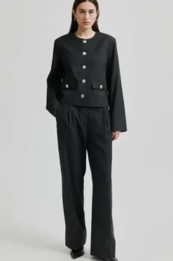 New Wake lyhyt bleiseri, dark grey melange Bleiserit Ja Liivit|Juhlavaatteet