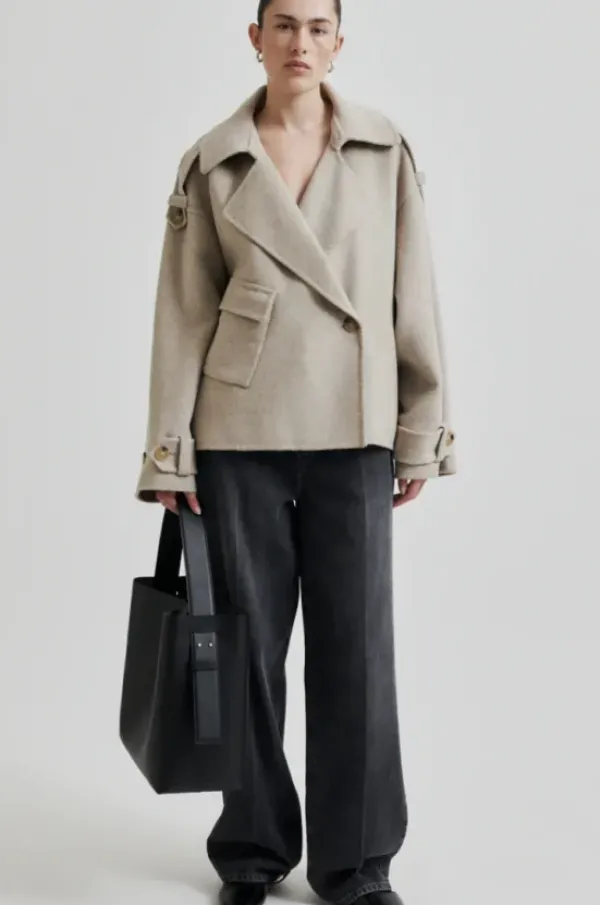 Discount Walance lyhyt villakangastakki, beige melange Ulkotakit Ja -Liivit|Uutuudet